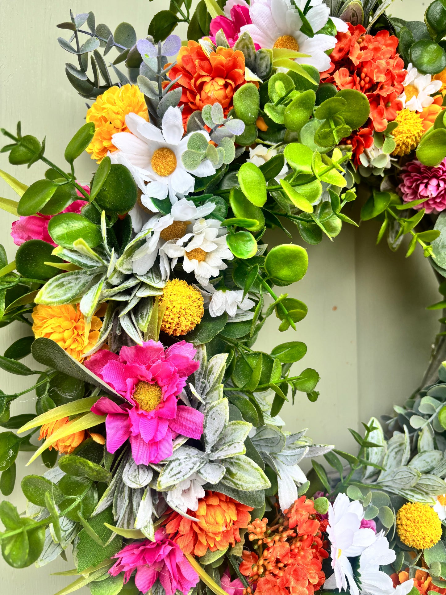 Spring/Summer Wreath | Faux Floral Decor “Sunshine Bloom”