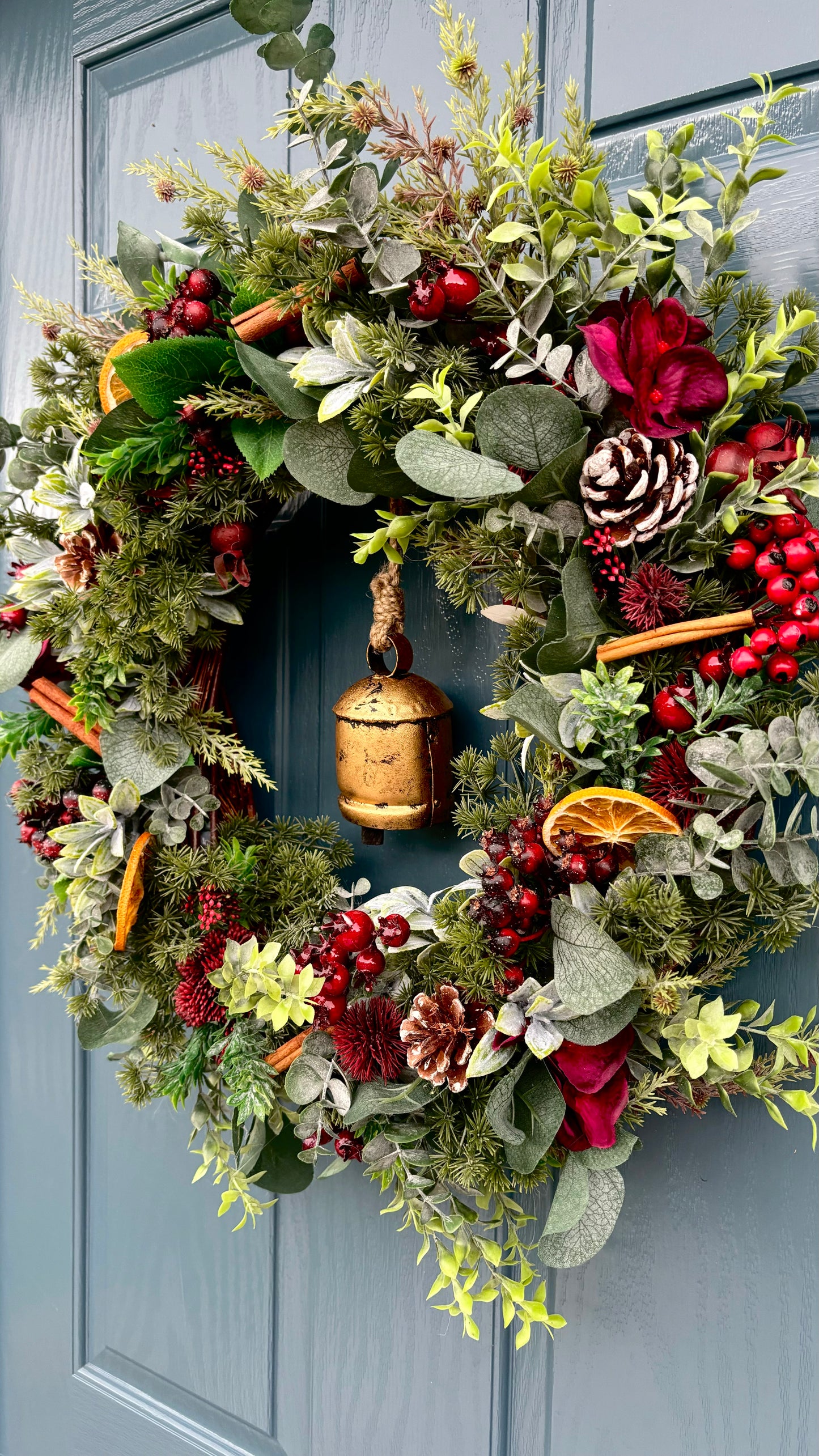 Christmas Wreath | Faux Floral Door Decor - “The Vintage Noel”