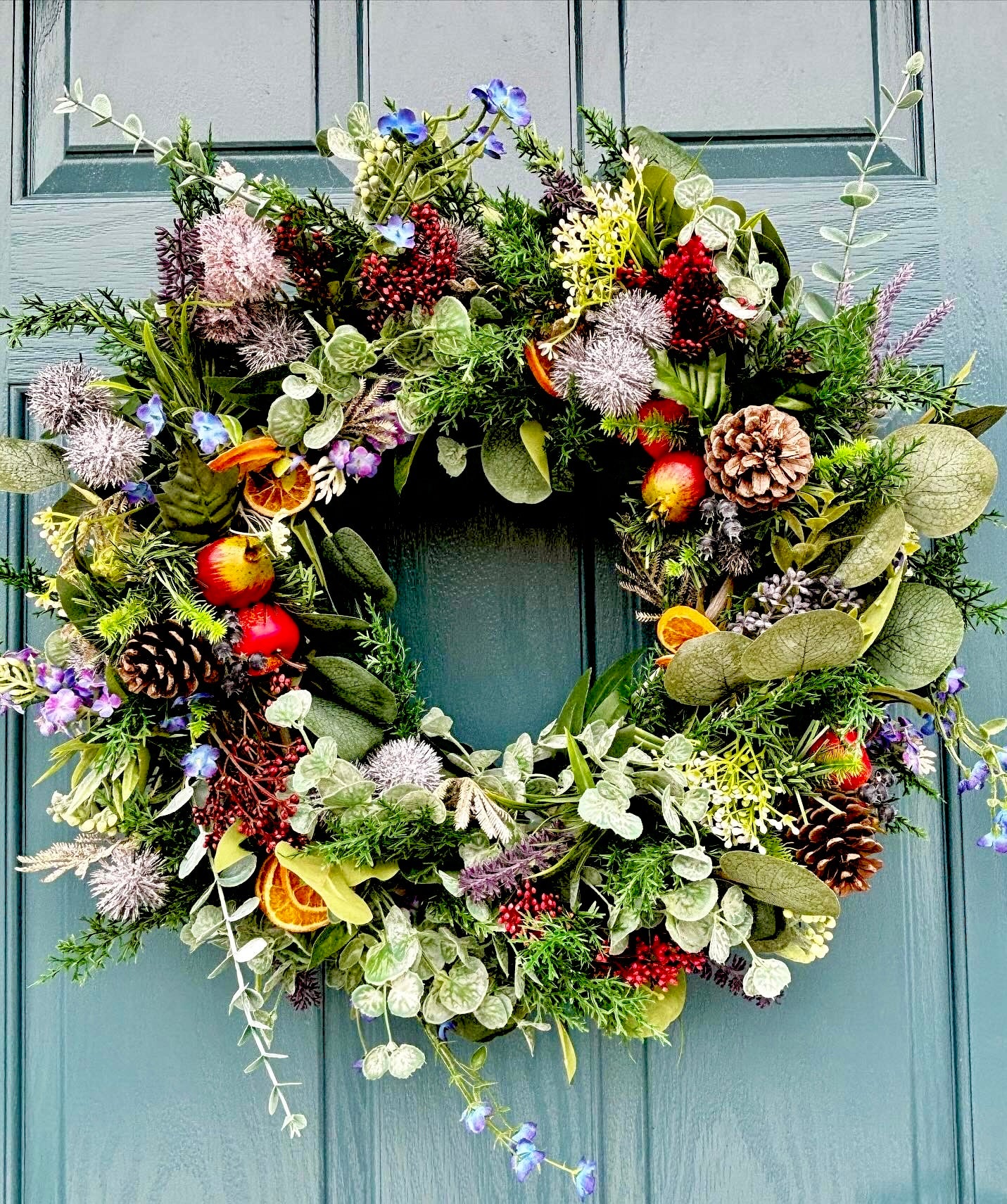 Autumn Wreath | Faux Floral Door Decor - “Very Berry”
