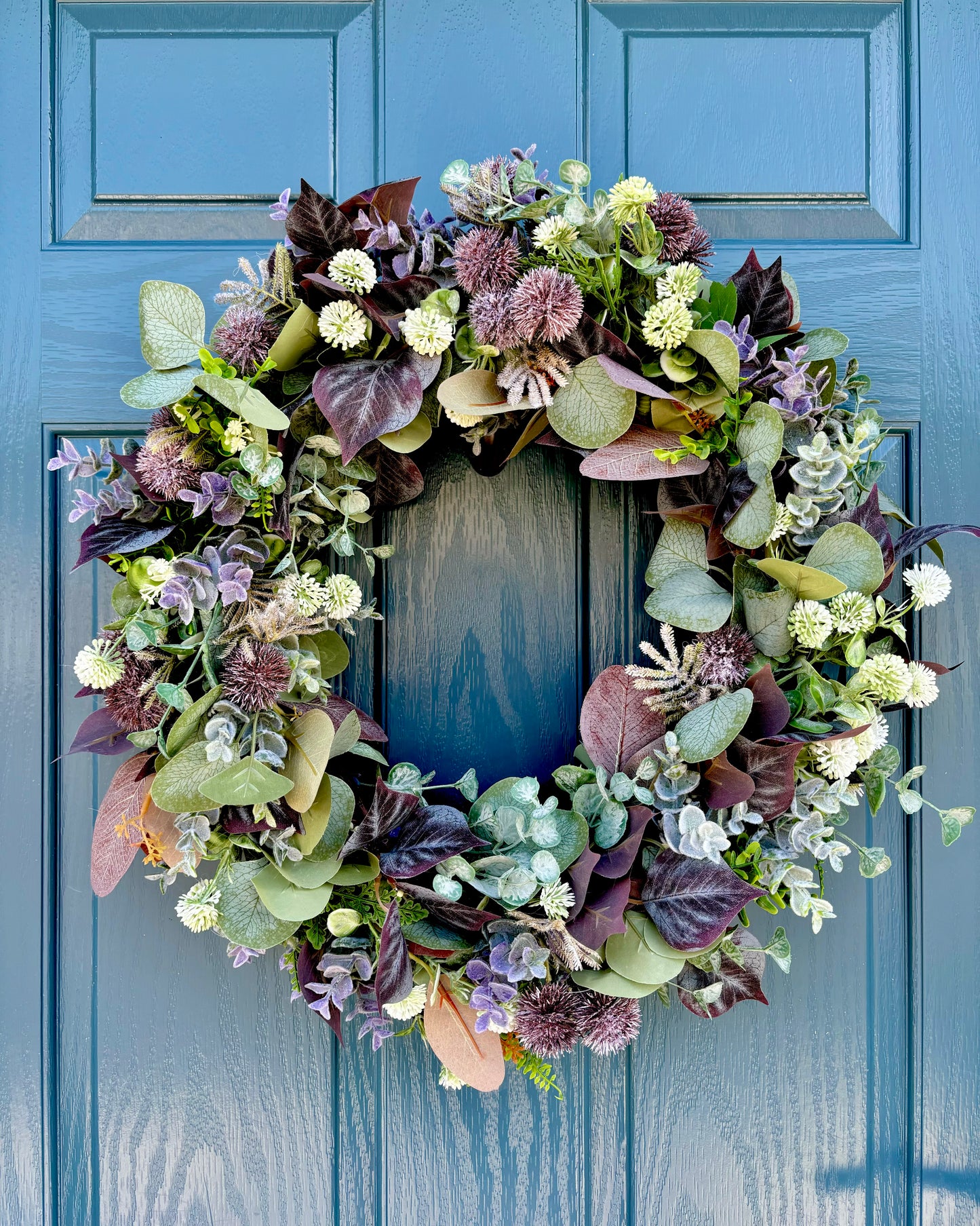 Autumn Wreath | Faux Floral Door Decor - “Thistle Fall”