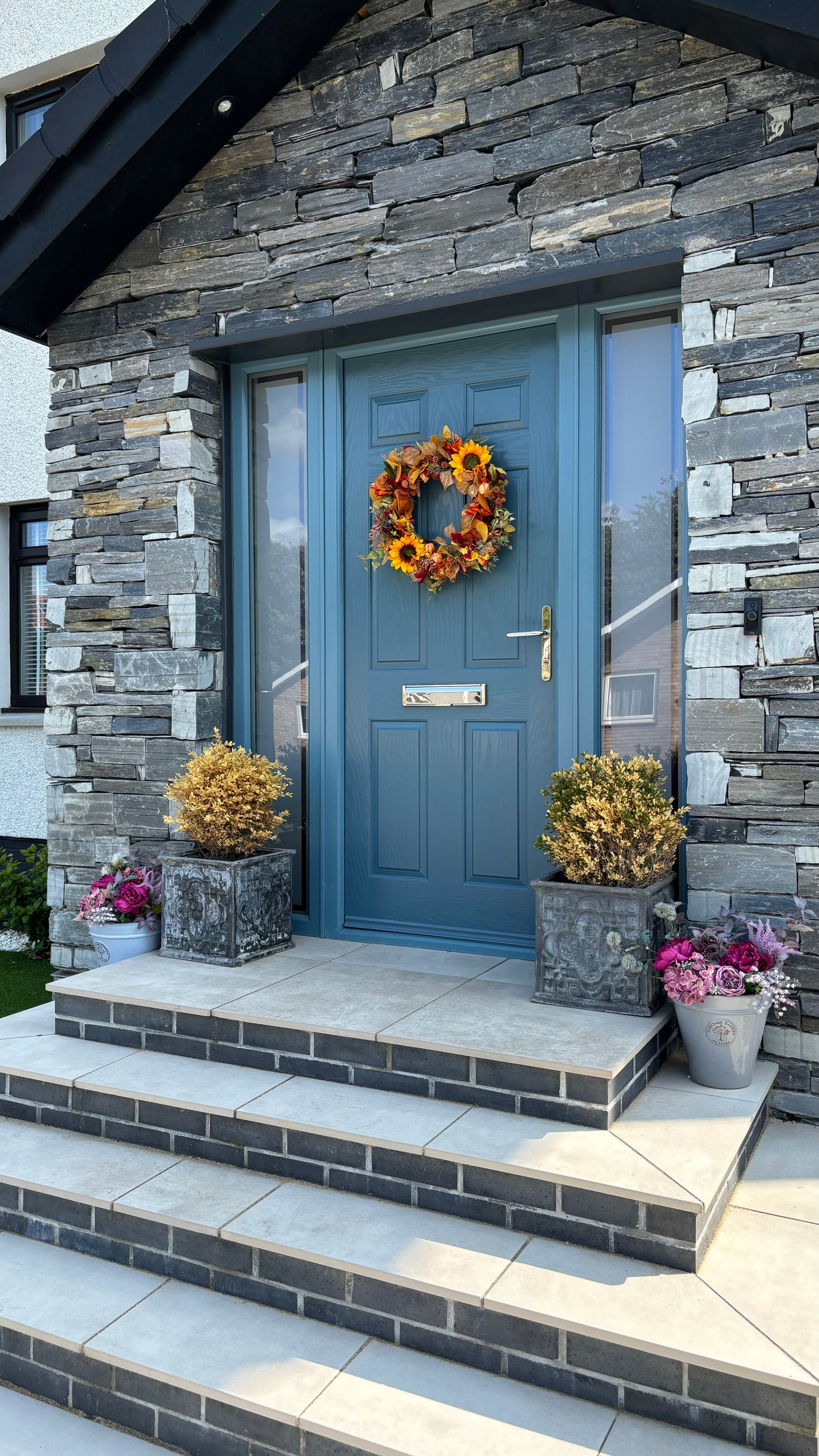 Autumn Wreath | Faux Floral Door Decor - “Sunflower Dream”