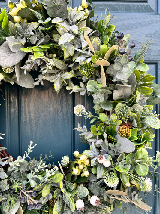 Christmas Wreath | Faux Floral Door Decor - “The Winterberry”