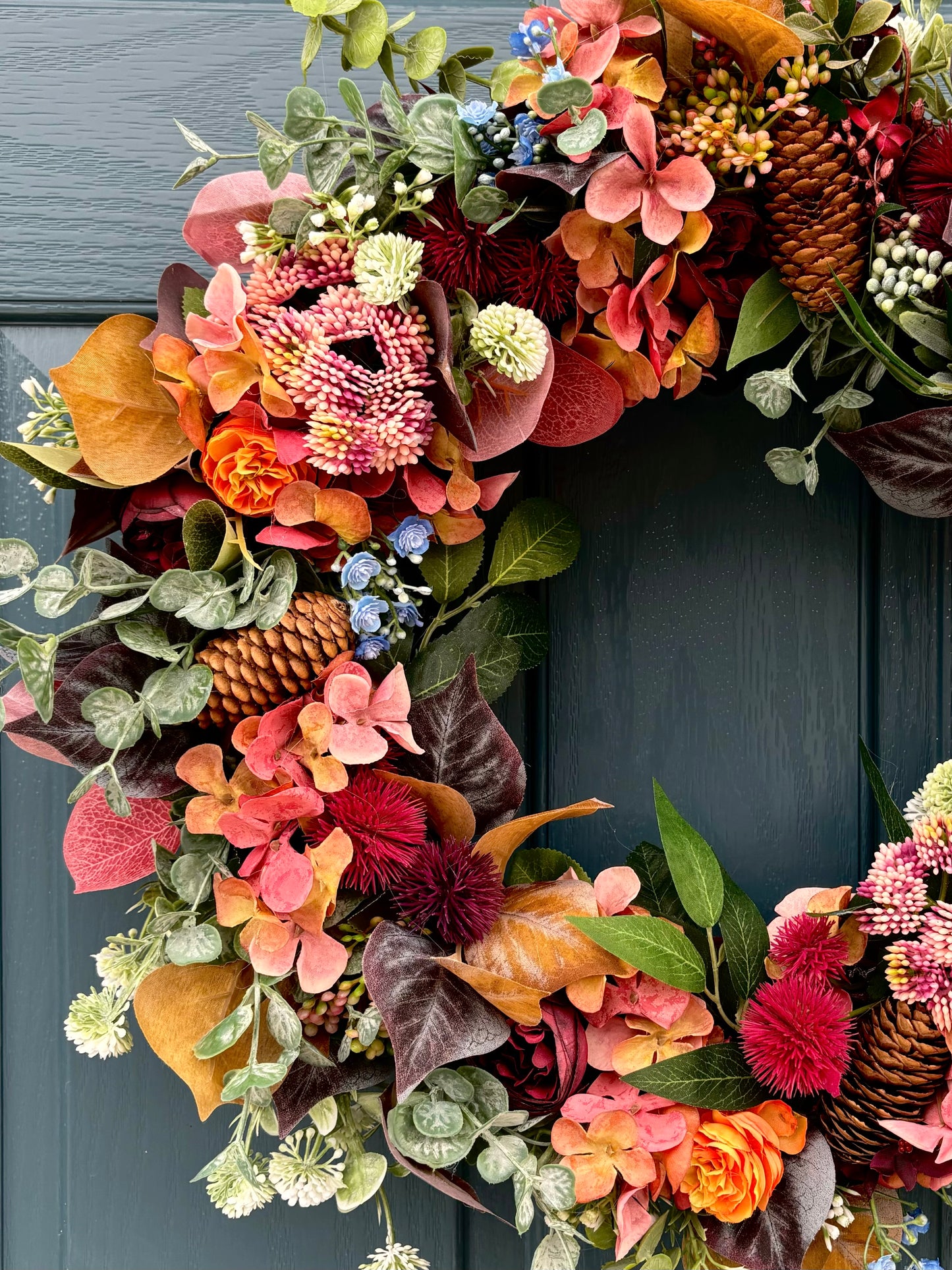 Autumn Wreath | Faux Floral Door Decor - “Autumn Bloom”