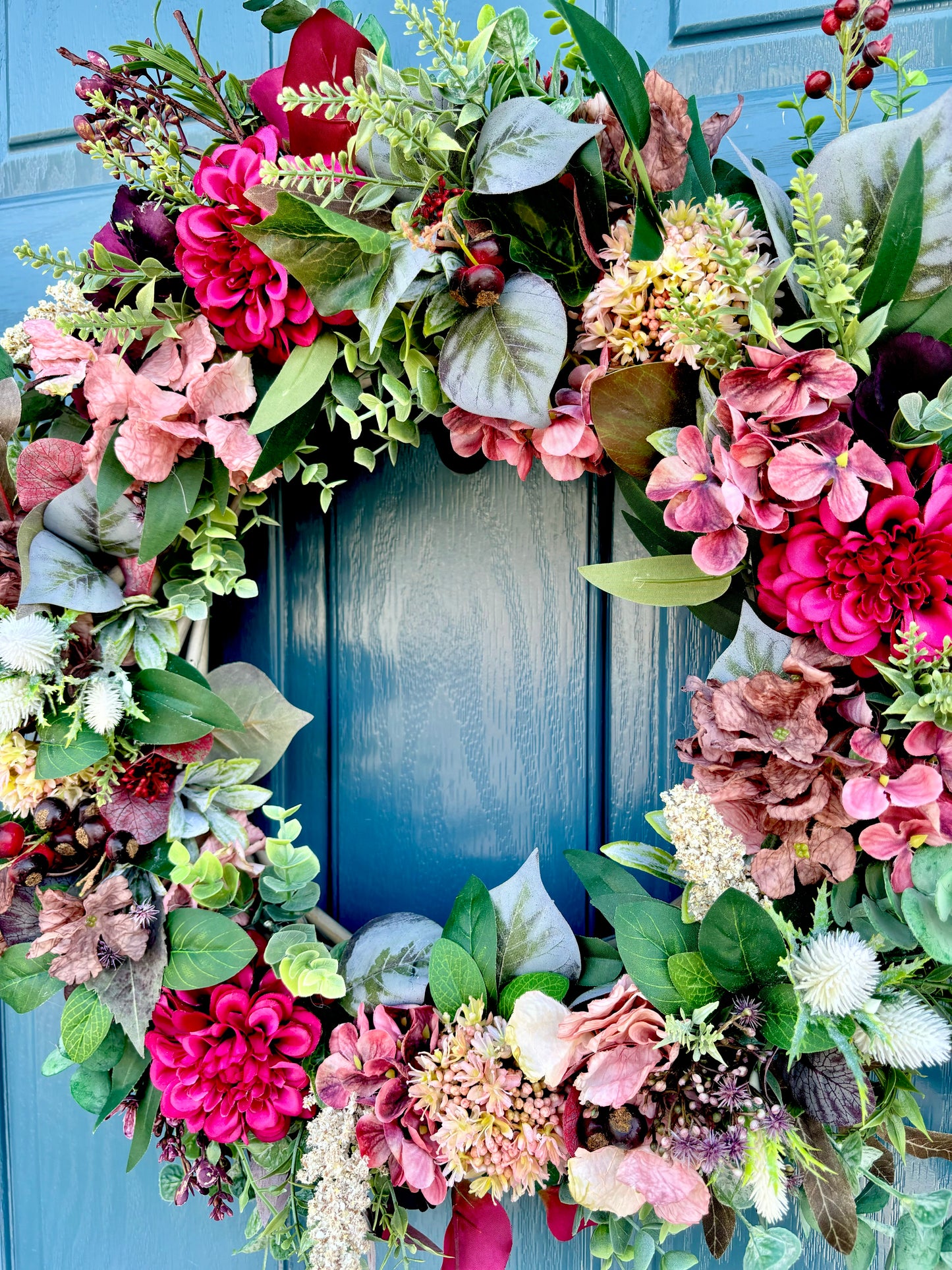 Autumn Wreath | Faux Floral Door Decor - “Cider Bloom”