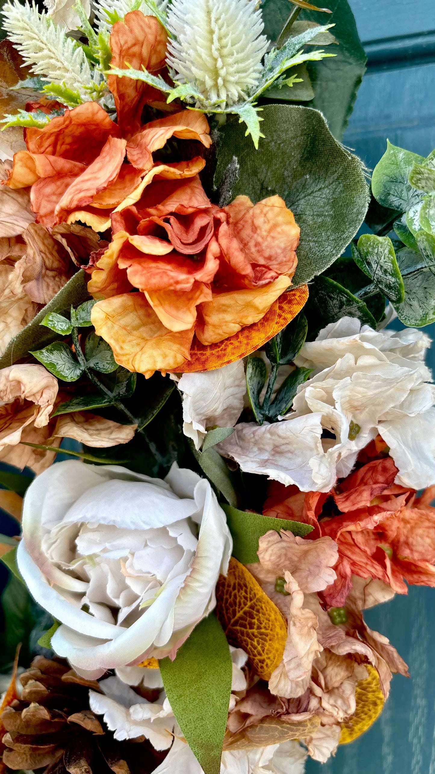 Autumn Wreath | Faux Floral Door Decor - “Autumn Rust”