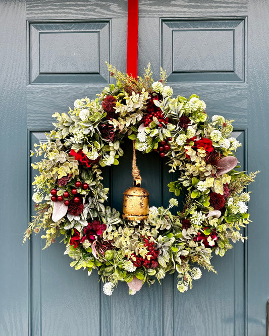 Christmas Wreath | Faux Floral Door Decor - “The Mulled Berry”