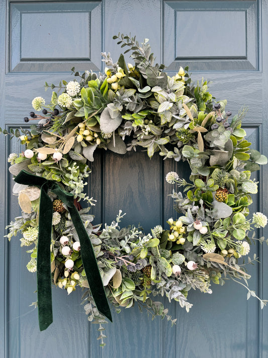 Christmas Wreath | Faux Floral Door Decor - “The Winterberry”