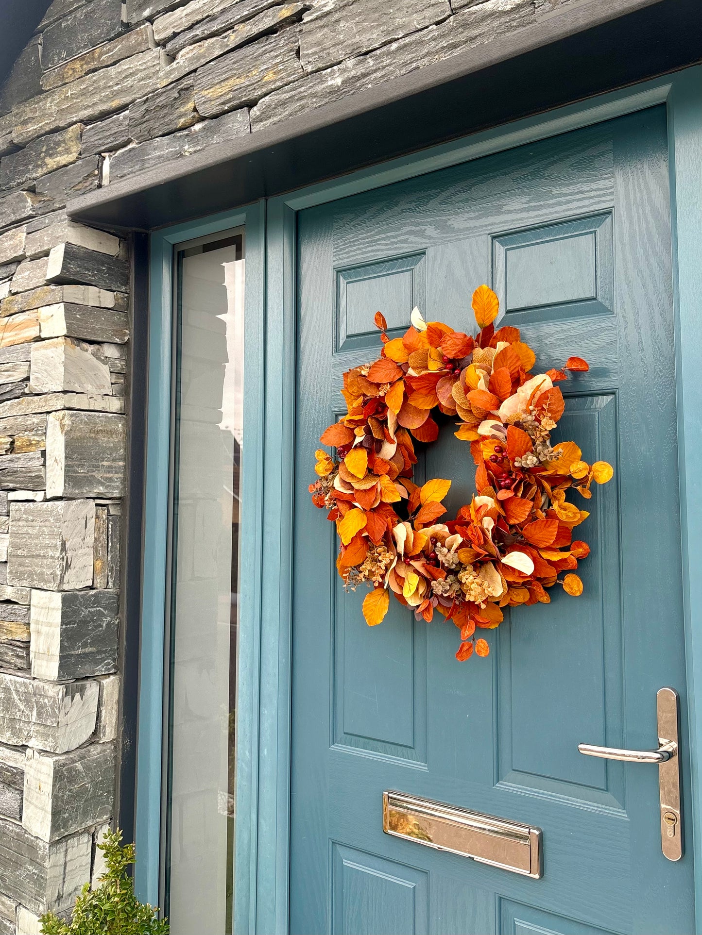 Autumn Wreath | Faux Floral Door Decor - “Golden Oak”