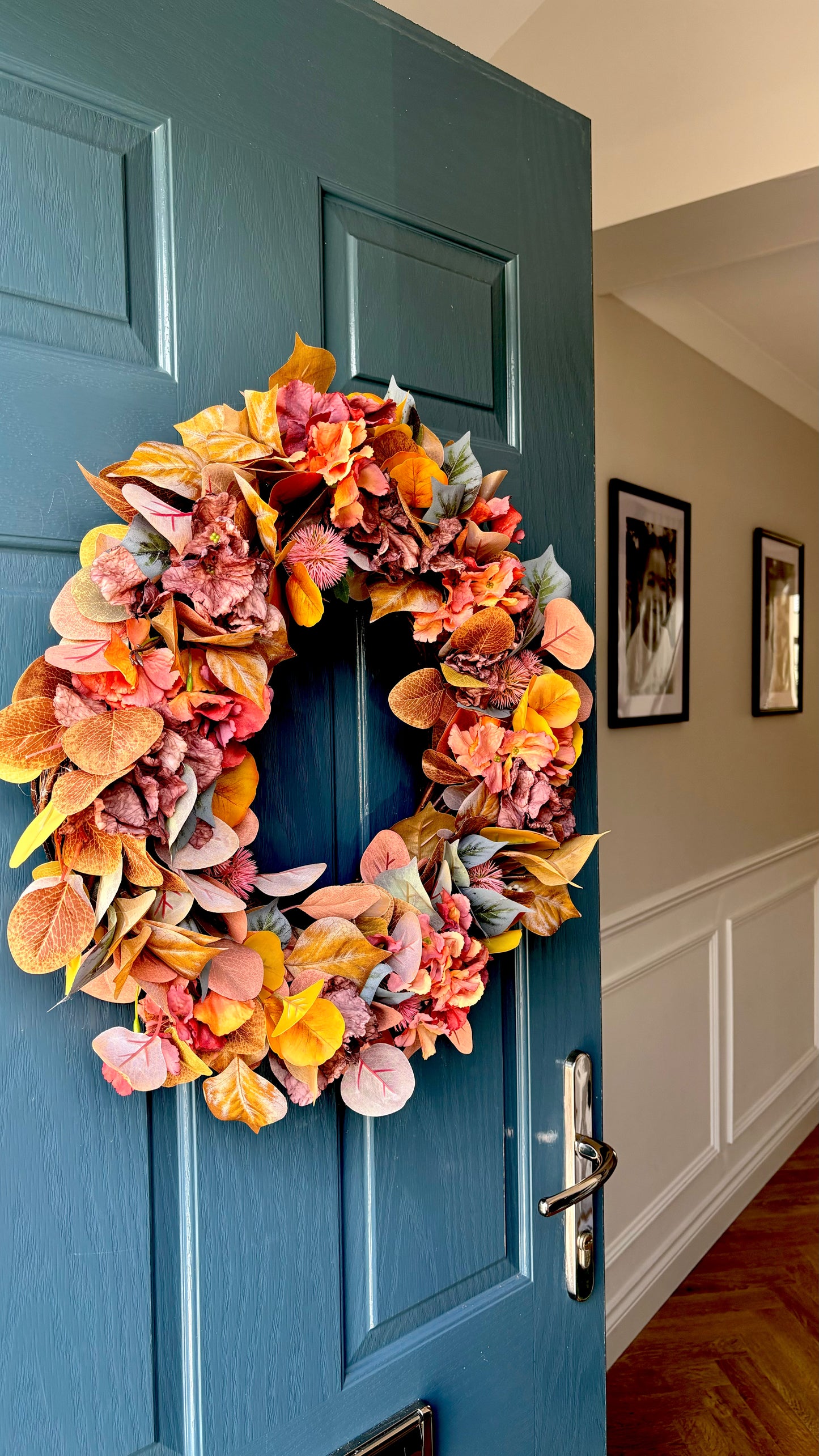 Autumn Wreath | Faux Floral Door Decor - “Amber Fall”
