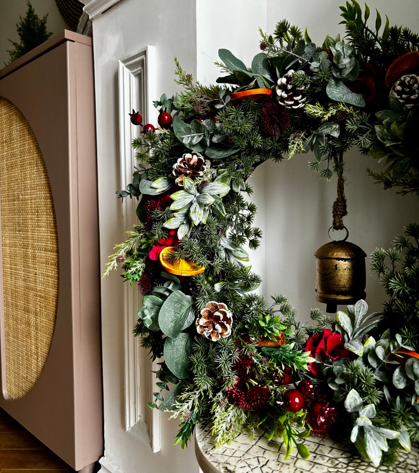 Christmas Wreath | Faux Floral Door Decor - “The Vintage Noel”