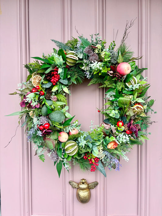 Christmas Wreath | Faux Floral Door Decor - “The Winter Forest”