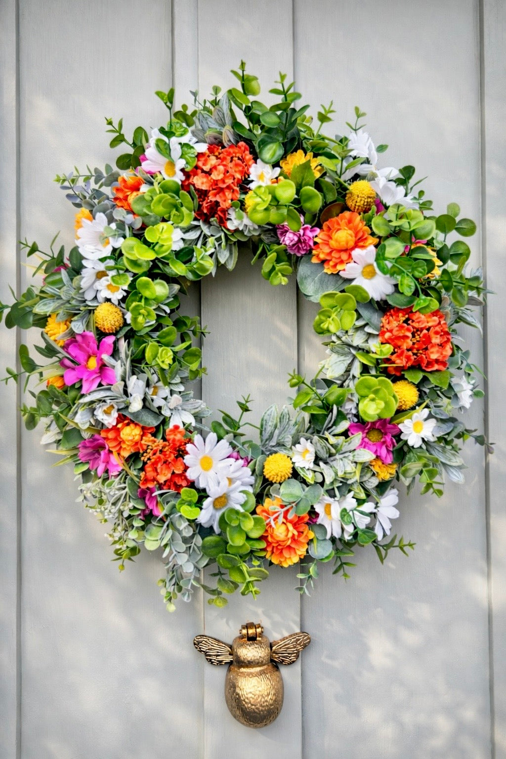 Spring/Summer Wreath | Faux Floral Decor “Sunshine Bloom”